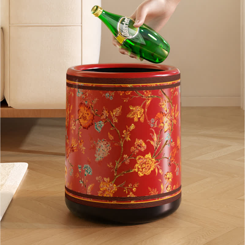 Dekorativer, eleganter, langlebiger Mülleimer mit Blumenmuster