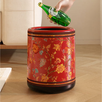 Dekorativer, eleganter, langlebiger Mülleimer mit Blumenmuster