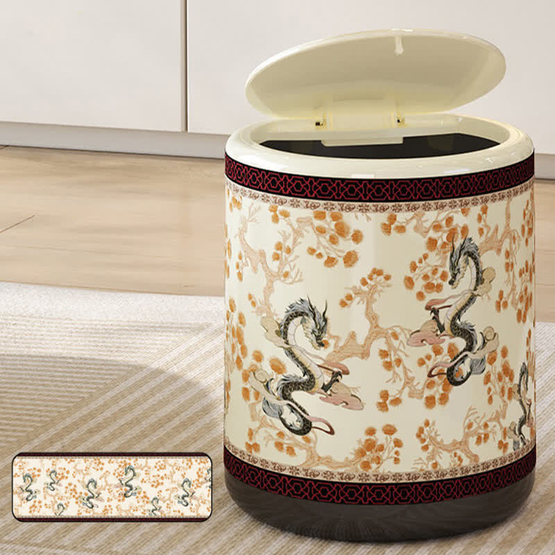 Dekorativer, eleganter, langlebiger Mülleimer mit Blumenmuster