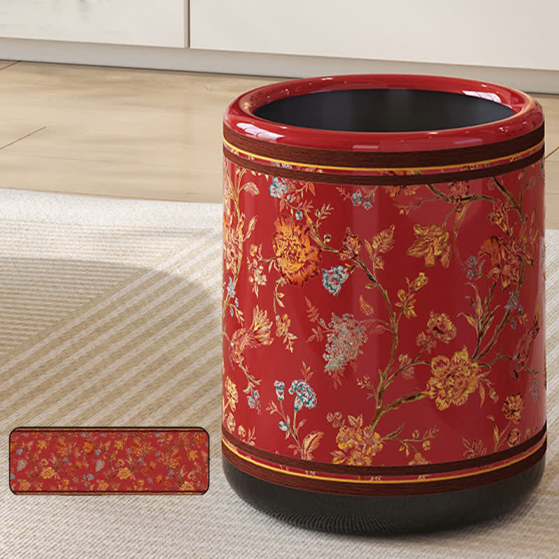 Dekorativer, eleganter, langlebiger Mülleimer mit Blumenmuster