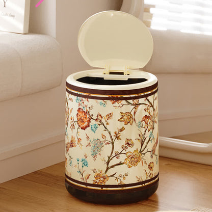 Dekorativer, eleganter, langlebiger Mülleimer mit Blumenmuster