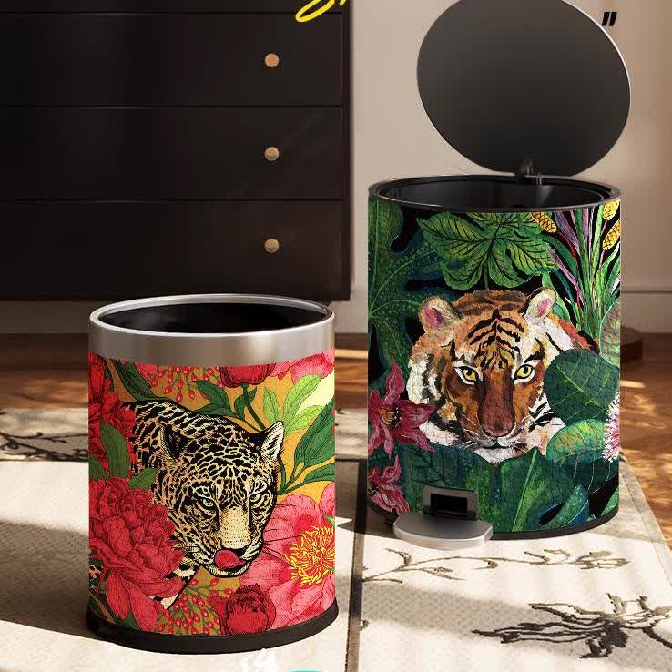 Robuster Mülleimer aus Leder von Forest Tiger