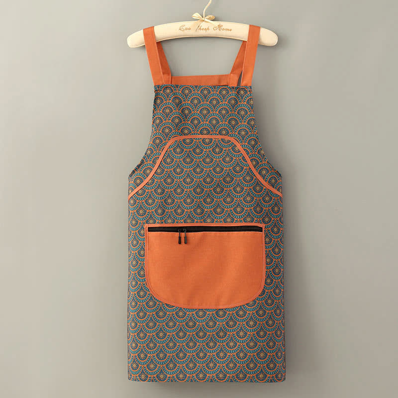 Küchenschürze im Vintage-Stil, langärmelig, schmutzabweisend, aus Segeltuch