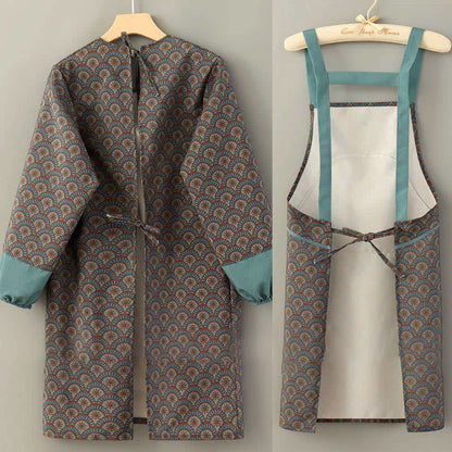 Küchenschürze im Vintage-Stil, langärmelig, schmutzabweisend, aus Segeltuch