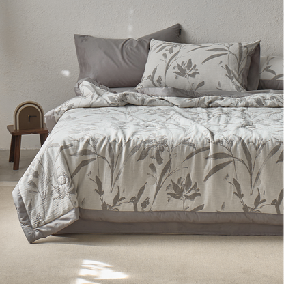 Doppellagige Baumwollgaze-Bettwäsche mit Jacquard-Blattmuster