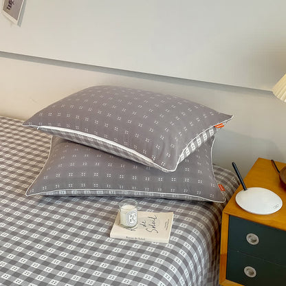 Wendbare karierte Bettdecke aus Baumwollgaze