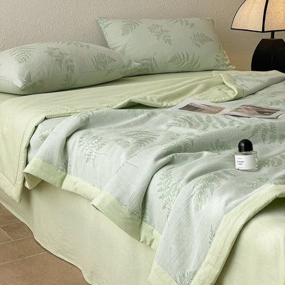 Dreilagige Bettwäsche aus Baumwollgaze „Refresh Leaf“