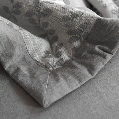 Dreilagige Baumwollgaze-Bettwäsche mit Jacquard-Blattmuster