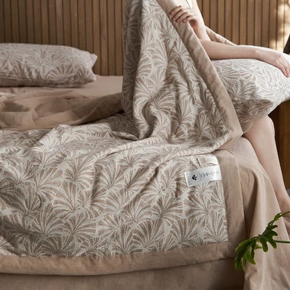 Dreilagige Jacquard-Bettwäsche aus Baumwollgaze