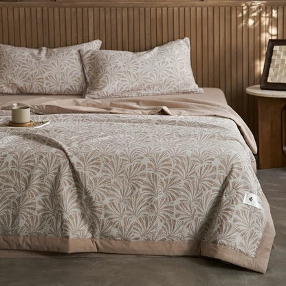 Dreilagige Jacquard-Bettwäsche aus Baumwollgaze