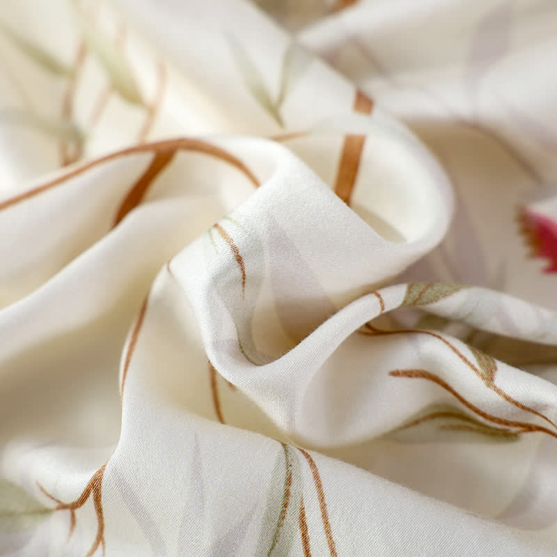Atmungsaktives Pyjama-Set aus Satin mit langen Ärmeln