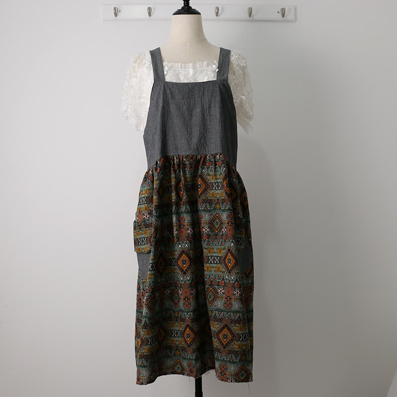 Baumwollschürze mit Vintage-Muster für Zuhause und Küche