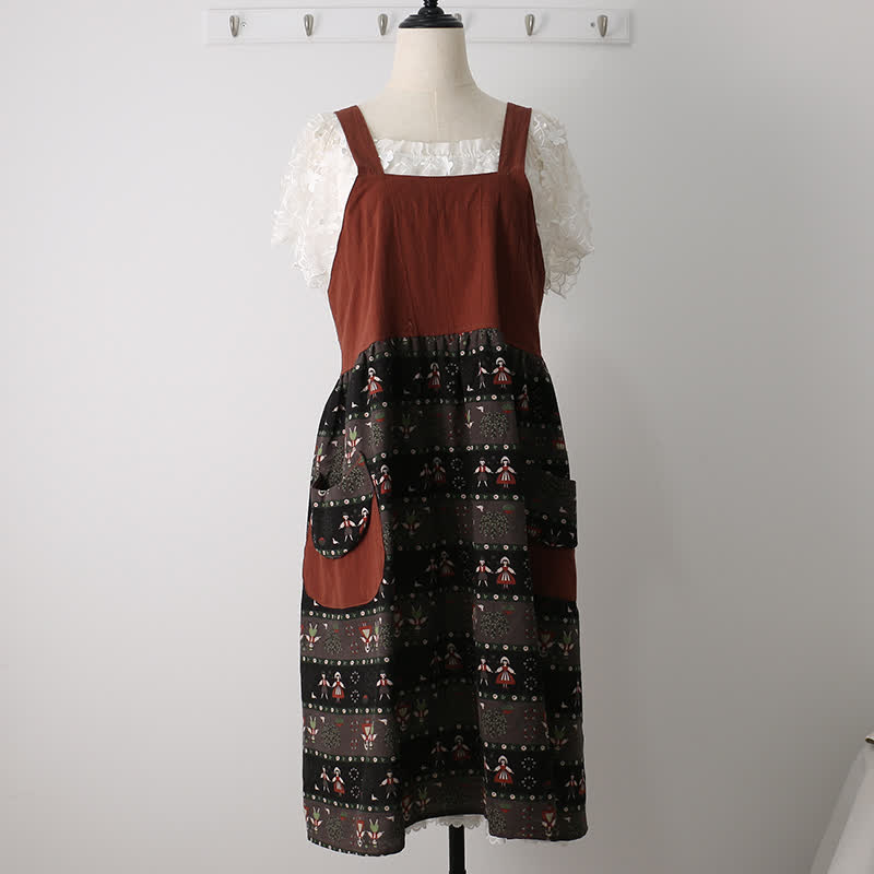 Baumwollschürze mit Vintage-Muster für Zuhause und Küche