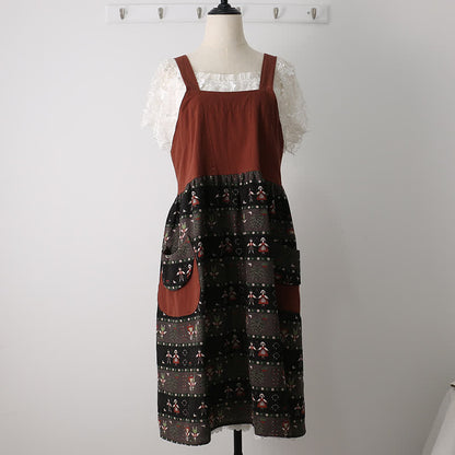 Baumwollschürze mit Vintage-Muster für Zuhause und Küche