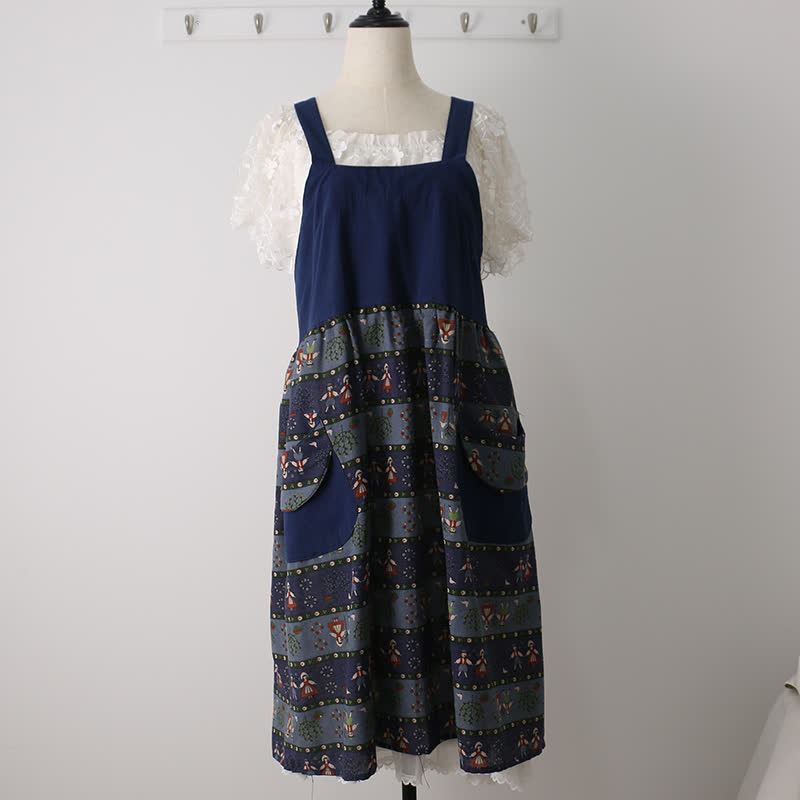 Baumwollschürze mit Vintage-Muster für Zuhause und Küche