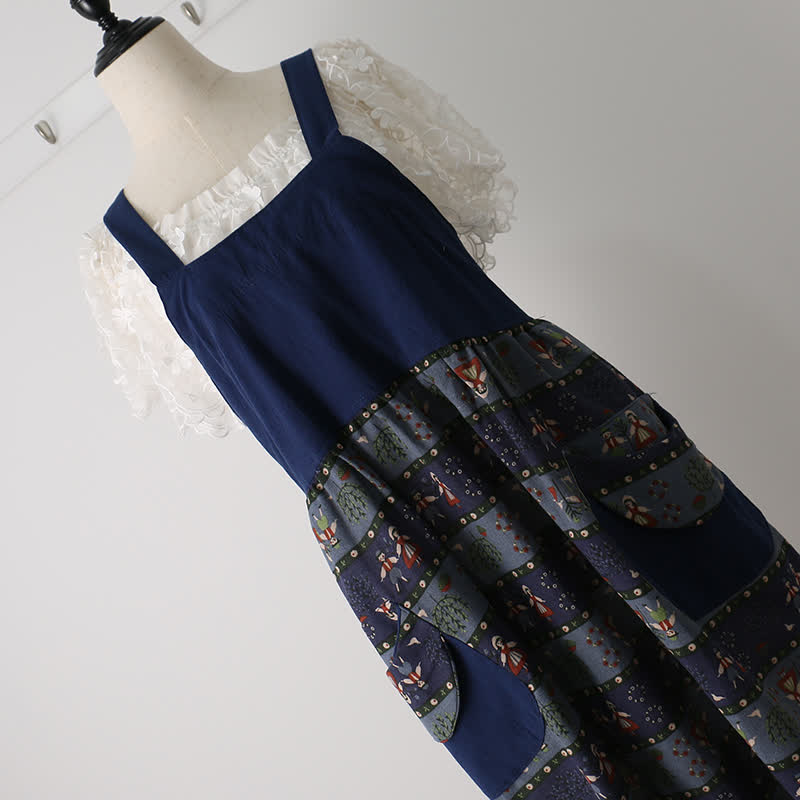Baumwollschürze mit Vintage-Muster für Zuhause und Küche