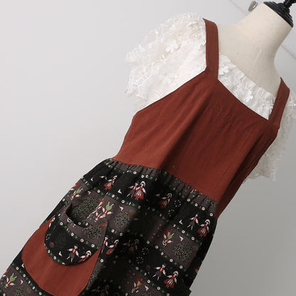 Baumwollschürze mit Vintage-Muster für Zuhause und Küche