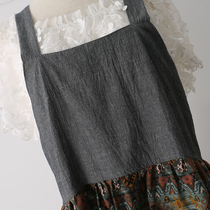 Baumwollschürze mit Vintage-Muster für Zuhause und Küche