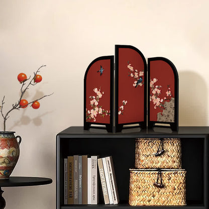 Faltbarer Paravent mit Blumenmuster im Vintage-Stil