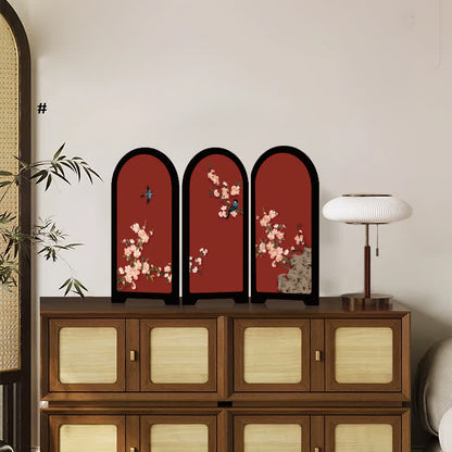 Faltbarer Paravent mit Blumenmuster im Vintage-Stil