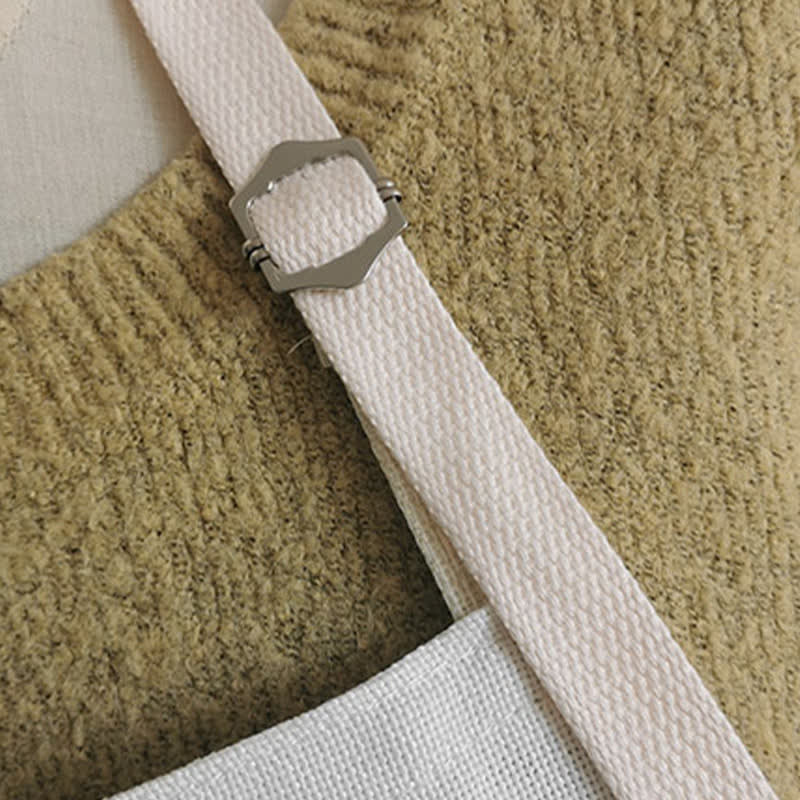 Vintage Baumwoll-Leinen-Schürze mit Gänseblümchen-Motiv