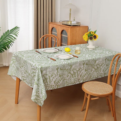 Rustikale, frische, wasserdichte Tischdecke mit botanischen Zweigen