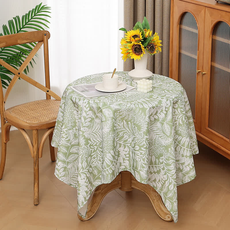 Rustikale, frische, wasserdichte Tischdecke mit botanischen Zweigen