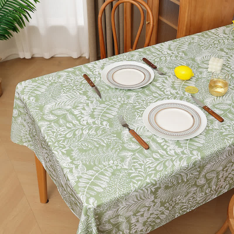 Rustikale, frische, wasserdichte Tischdecke mit botanischen Zweigen
