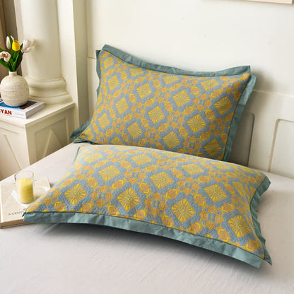 Retro-Steppdecke aus garngefärbter Baumwollgaze im Jacquard-Stil