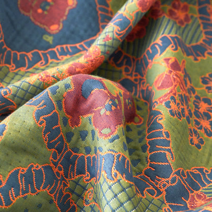 Doppellagige Gaze-Jacquard-Baumwolldecke mit Bärenmotiv