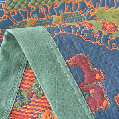 Doppellagige Gaze-Jacquard-Baumwolldecke mit Bärenmotiv