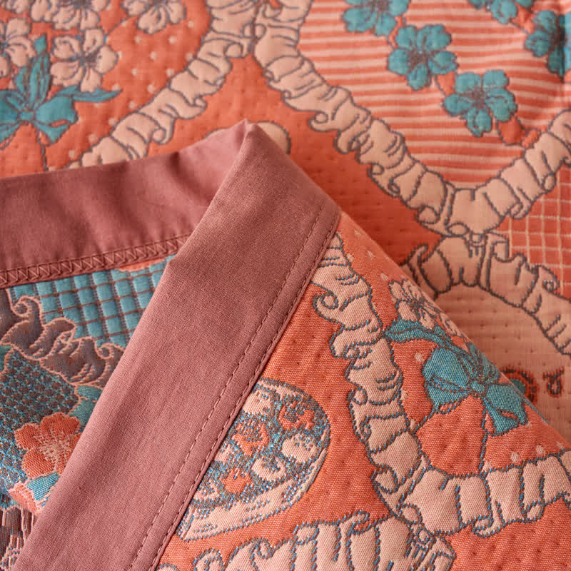 Doppellagige Gaze-Jacquard-Baumwolldecke mit Bärenmotiv