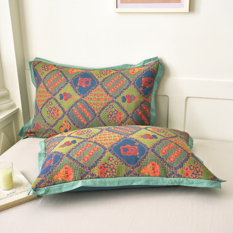 Doppellagige Baumwollsteppdecke mit Jacquard-Gaze und Bärenmotiv