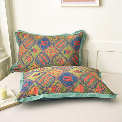 Doppellagige Baumwollsteppdecke mit Jacquard-Gaze und Bärenmotiv