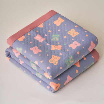 Wendesteppdecke aus Baumwollgaze mit Jacquard-Bär