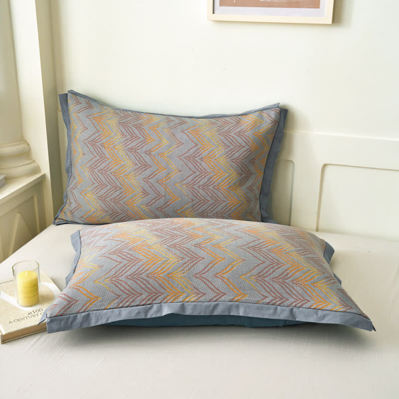 Atmungsaktive Steppdecke aus garngefärbtem Jacquard aus Baumwollgaze