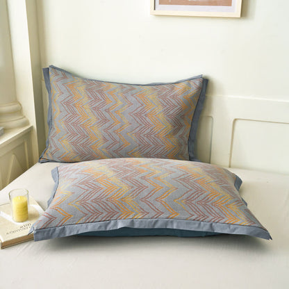 Atmungsaktive Steppdecke aus garngefärbtem Jacquard aus Baumwollgaze