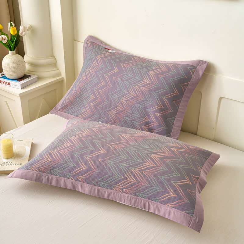 Atmungsaktive Steppdecke aus garngefärbtem Jacquard aus Baumwollgaze