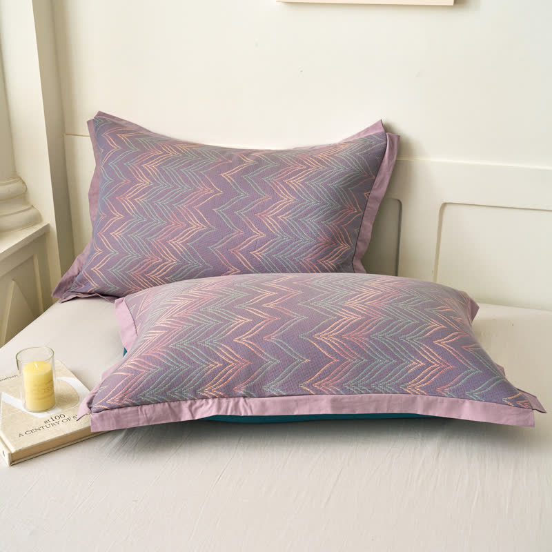 Atmungsaktive Steppdecke aus garngefärbtem Jacquard aus Baumwollgaze