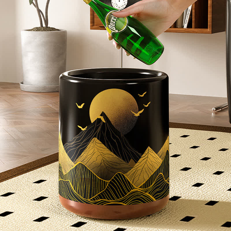 Dekorativer Mülleimer mit Doppelfass „Rising Sun“