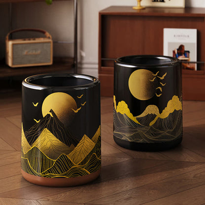Dekorativer Mülleimer mit Doppelfass „Rising Sun“