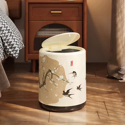 Doppellagiger Mülleimer mit Blumenmotiv „Elster“