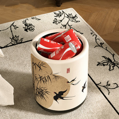 Doppellagiger Mülleimer mit Blumenmotiv „Elster“