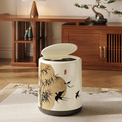 Doppellagiger Mülleimer mit Blumenmotiv „Elster“