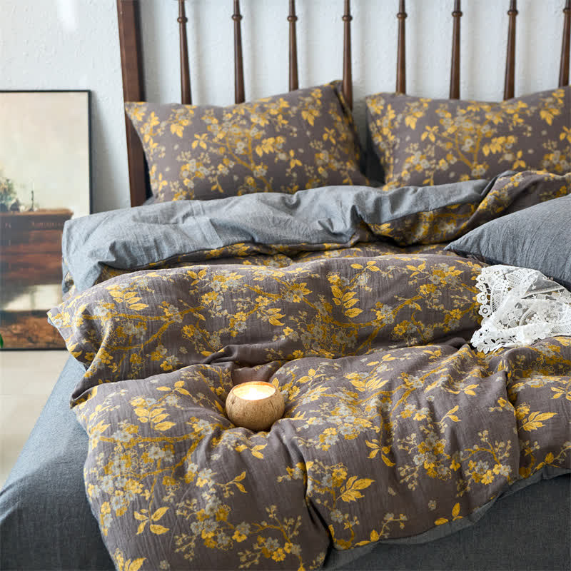 Baumwollgaze Plum Bossom Bettbezug-Set (4-teilig)