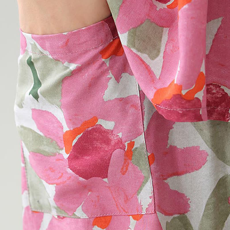 Loungewear-Set mit Blumenmuster und botanischem Muster in Übergröße