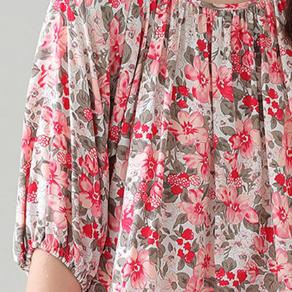 Loungewear-Set mit Blumenmuster und botanischem Muster in Übergröße