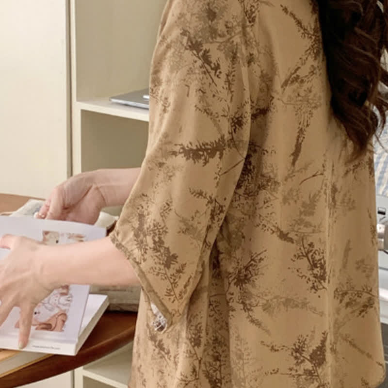Branch – Loungewear-Set mit mittellangen Ärmeln und Spritztinte