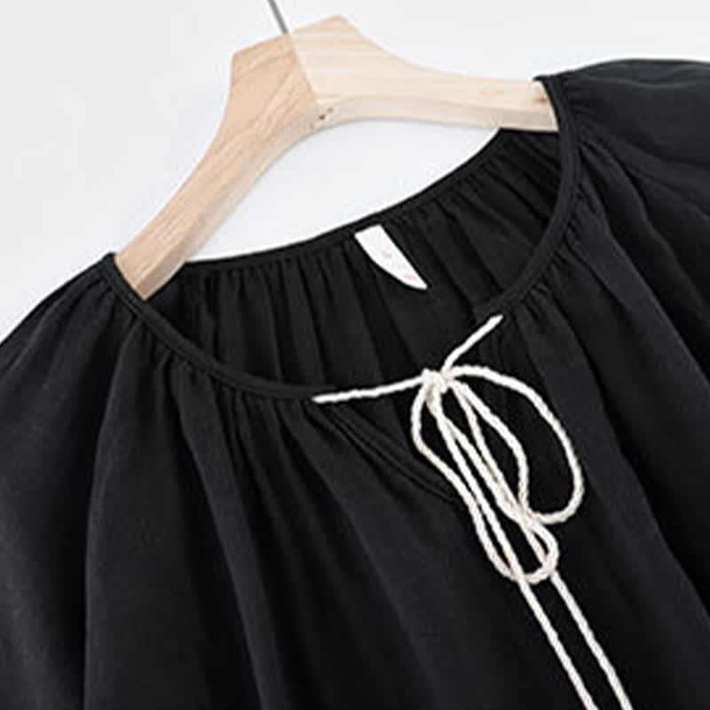 Lockeres Loungewear-Set aus Bambus-Baumwolle mit Quasten
