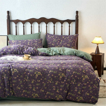 Bettwäscheset mit Jacquard-Gaze und Blumenmuster (4-teilig)